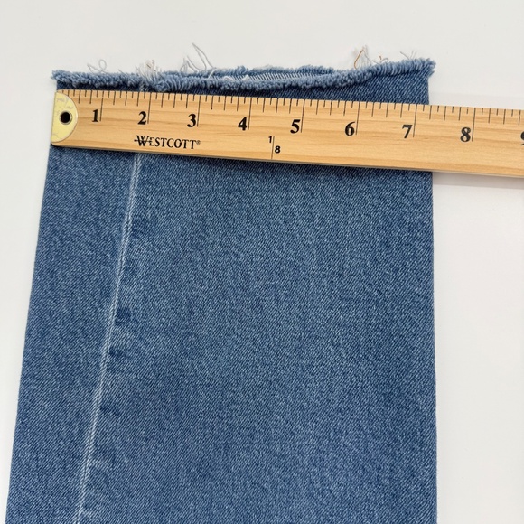 J Crew Jeans Women 34 Blue Essential Straight Button Fly Stretch Mid Rise Denim - Picture 10 of 11